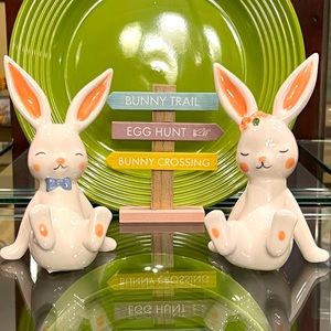 Cutest Bunny Set of 3 Perfect Spring Easter Decor NEW Girl & Boy Bunny Unique